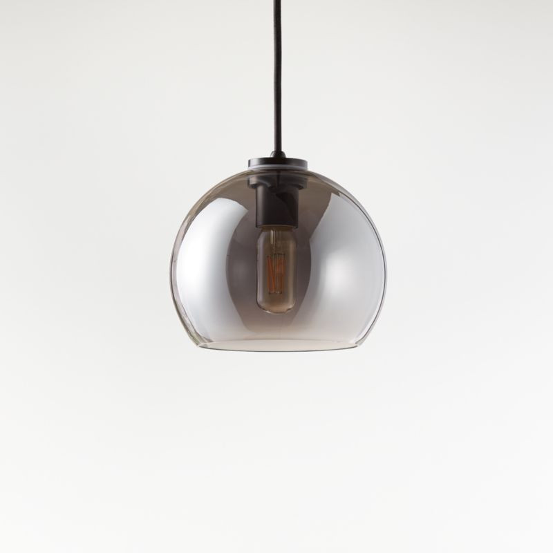 Arren Black Single Pendant Light with Silver Round Shade + Reviews | Crate & Barrel | Crate & Barrel