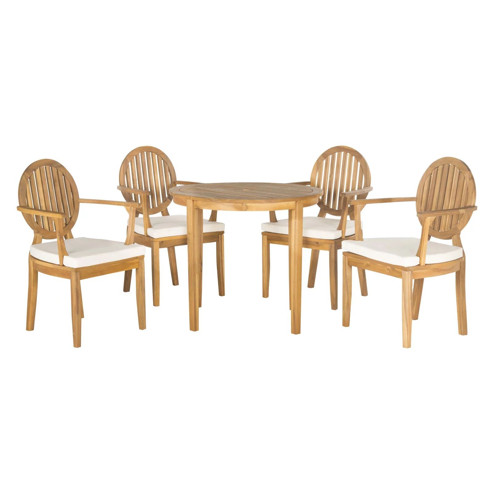 Safavieh Chino Outdoor Modern 5 Piece Dining Set Seat with Cushion - Walmart.com | Walmart (US)