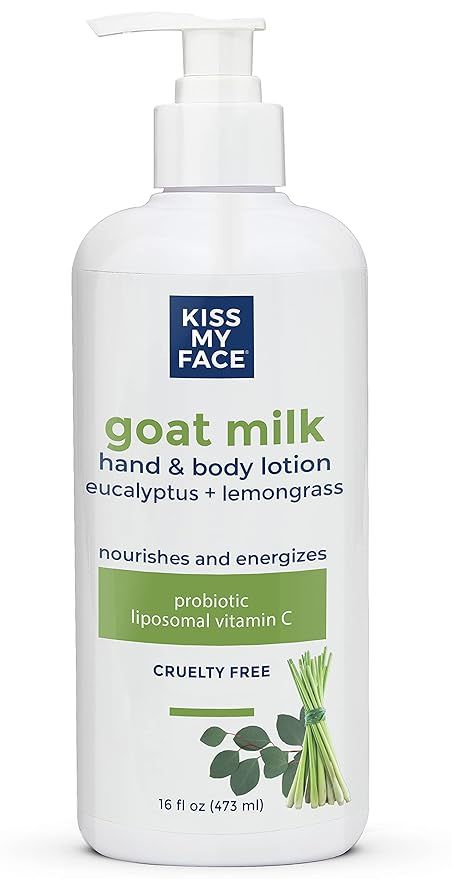 Kiss My Face Goat Milk Hand & Body Lotion - Eucalyptus & Lemongrass Lotion with Goat Milk - 16 Ou... | Amazon (US)