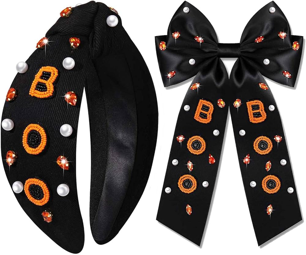 YAHPERN Halloween Headbands Hair Bows for Women Halloween Accessories Spooky Pumpkin Candy Corn H... | Amazon (US)
