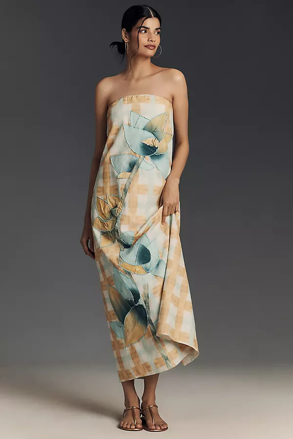 Strapless Cotton Linen Dress | Anthropologie (US)