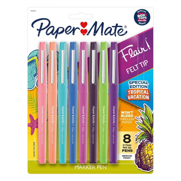 8pk Marker Pens Flair Medium Tip .7mm Multicolor - PaperMate | Target
