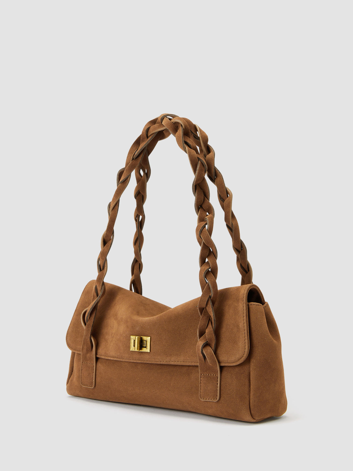 BRAIDED SUEDE SHOULDER BAG | Cider