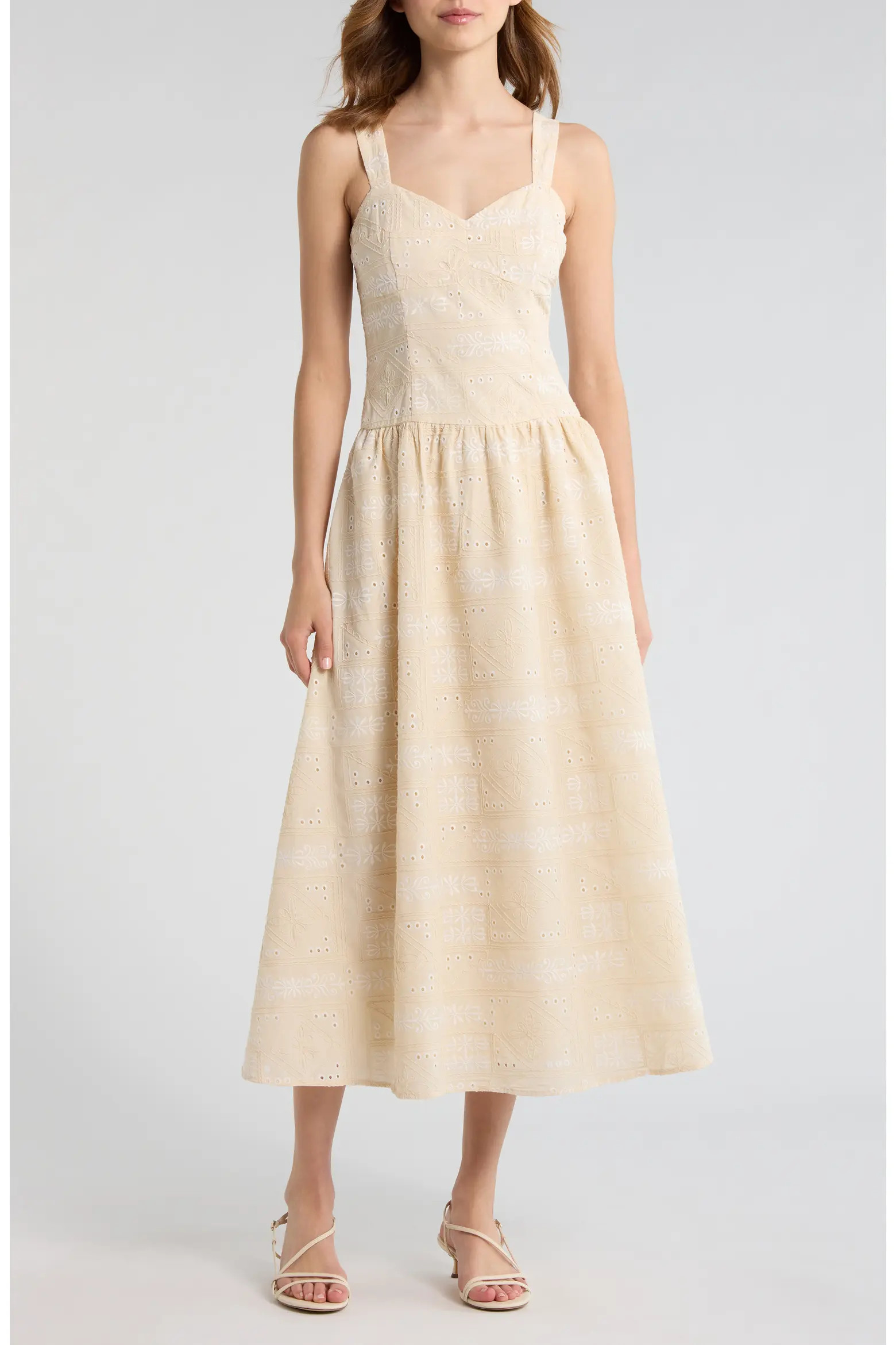 MOON RIVER Eyelet Lace Patchwork Sundress (Women) | Nordstrom | Nordstrom