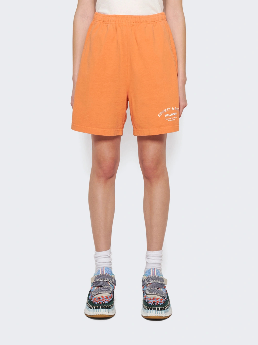Wellness Studio Gym Short Tangerine And White | The Webster