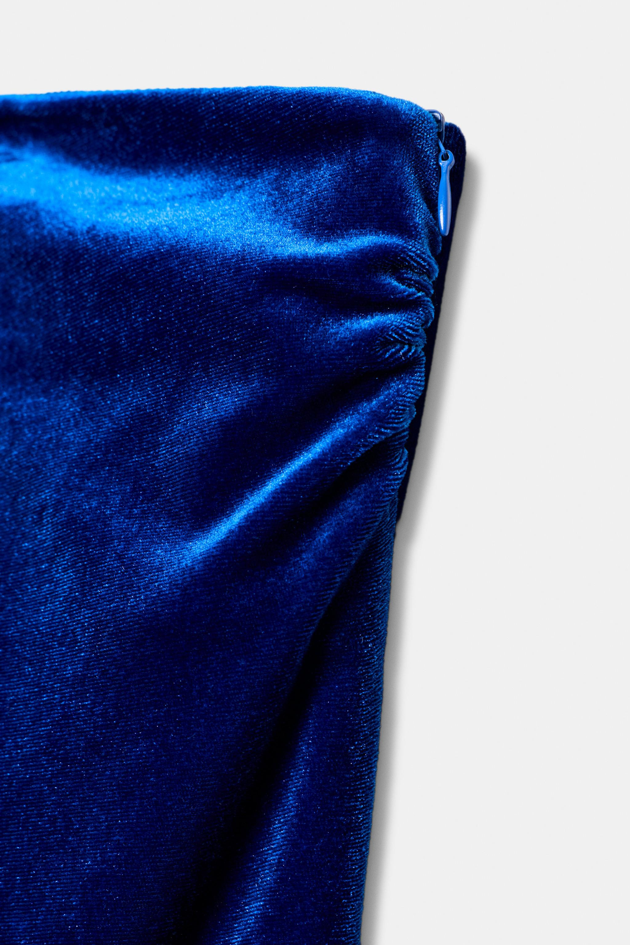 ASYMMETRIC VELVET MIDI DRESS | Zara UK