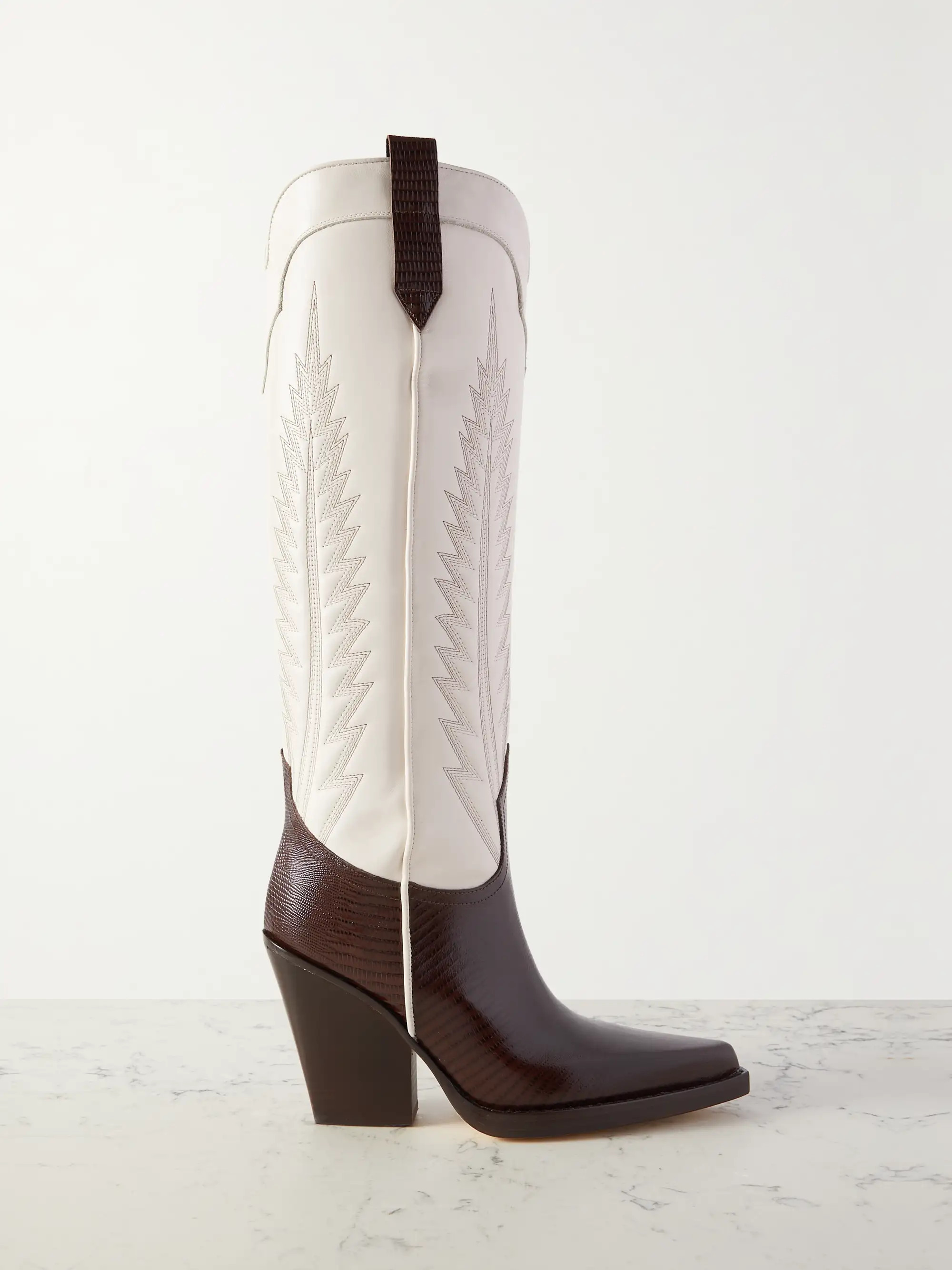 El Dorado embroidered lizard-effect leather cowboy boots | NET-A-PORTER (US)