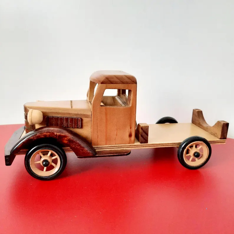 Handcrafted Natural Wood Vintage Truck Toy, Rustic Pickup Collectible - Etsy | Etsy (Global)