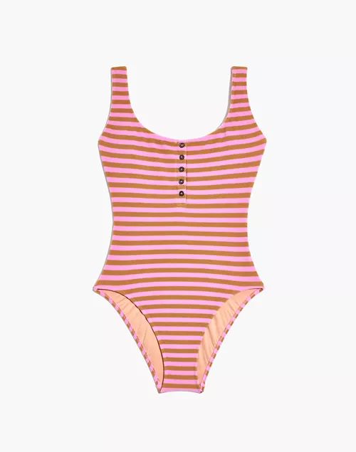 Madewell Striped Terry One-Piece Swimsuit | Madewell