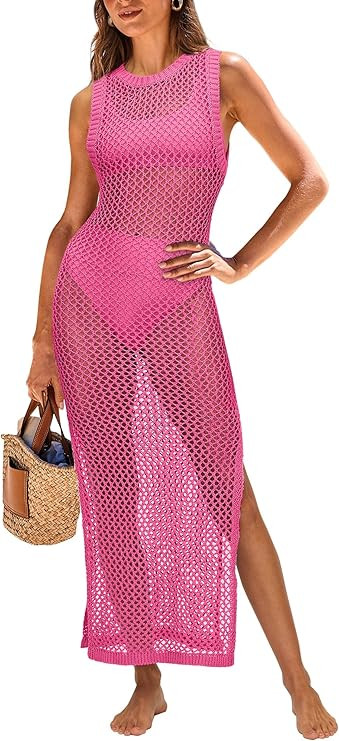 ANRABESS Womens Swimsuit Cover Up Sleeveless Hollow Knit Bikini Swimwear Bathing Suit Coverup Cro... | Amazon (US)