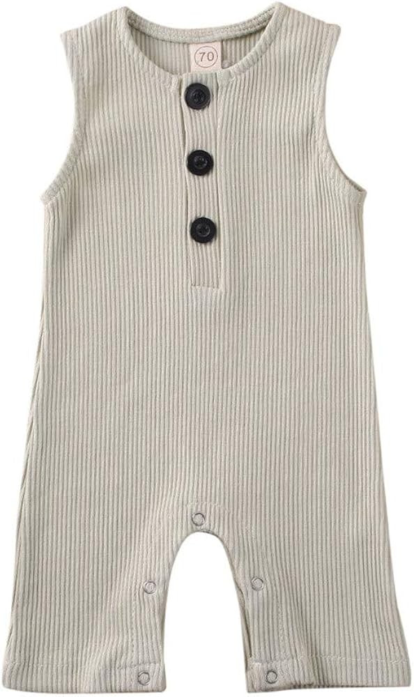 iddolaka Newborn Summer Baby Boy Girl Sleveless Romper Bodysuit Jumpsuit Playsuit One Piece Outfi... | Amazon (US)