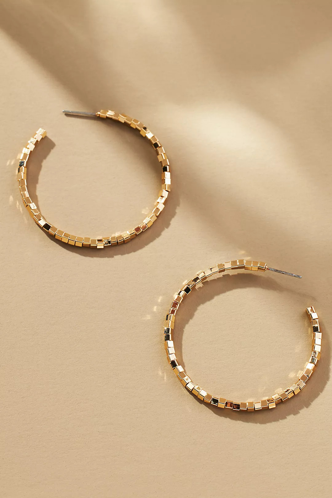 Mini Block Bead Hoop Earrings | Anthropologie (US)