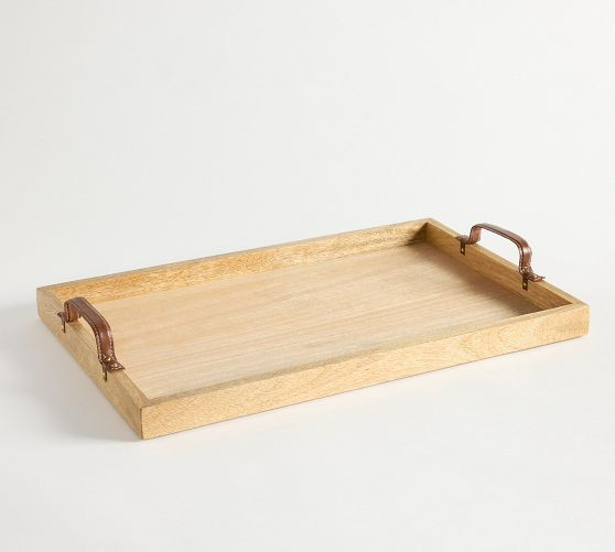 Wood and Leather Tray | Pottery Barn (US)