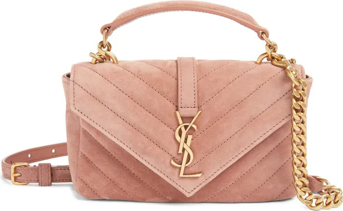 Mini College Matelassé Suede Crossbody Bag | Nordstrom