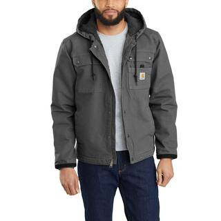 Carhartt Men's Medium Gravel Cotton Washed Duck Bartlett Jacket 103826-GVL - The Home Depot | The Home Depot