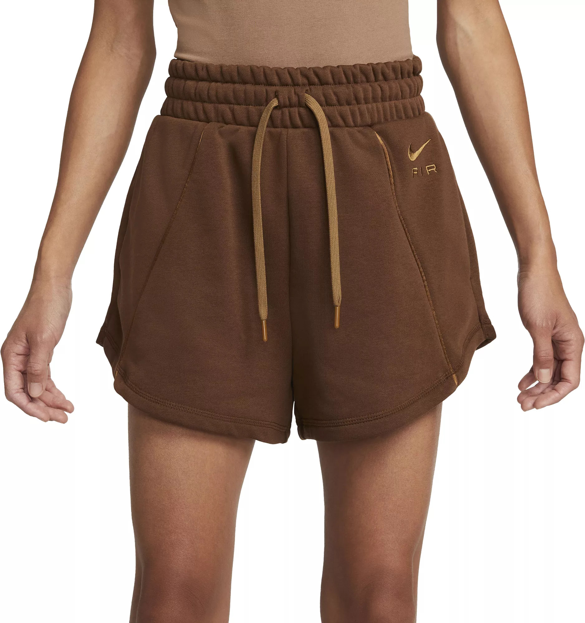 Nike Women's Sportswear Air High-Rise Fleece Shorts, Small, Brown | Dick's Sporting Goods
