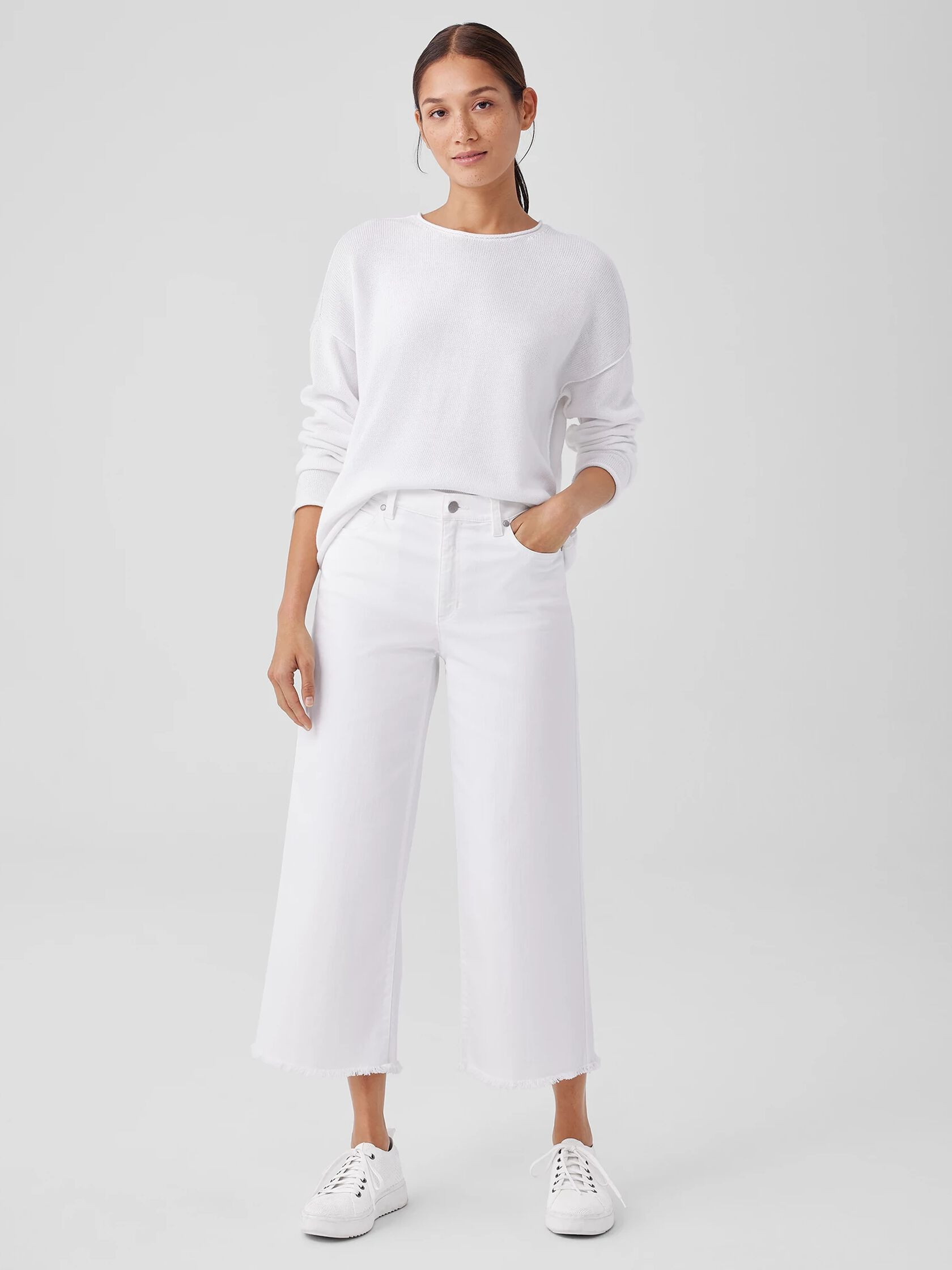 Organic Cotton Denim Wide-Leg Jean | Eileen Fisher