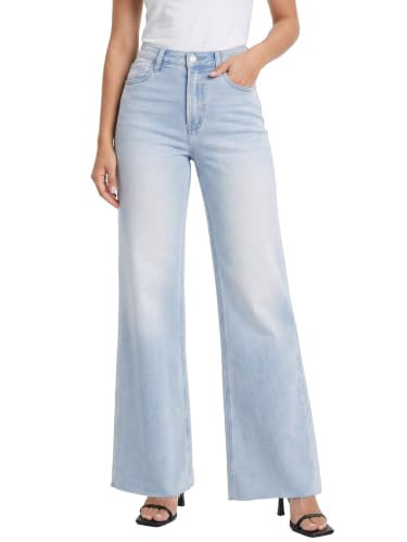 BlueMoment Women's High Waisted Stretchy Jeans Wide Leg Loose Denim Pants | Amazon (US)