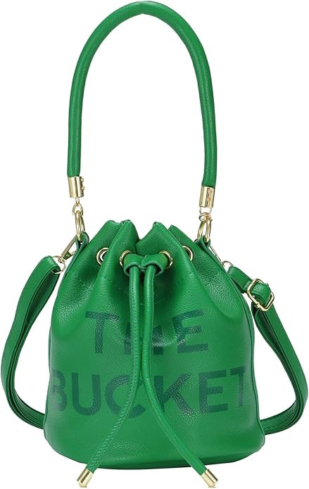 Mini Leather Bucket Bags for Women Drawstring Bucket Purse Crossbody Handbags Hobo Bag | Amazon (US)