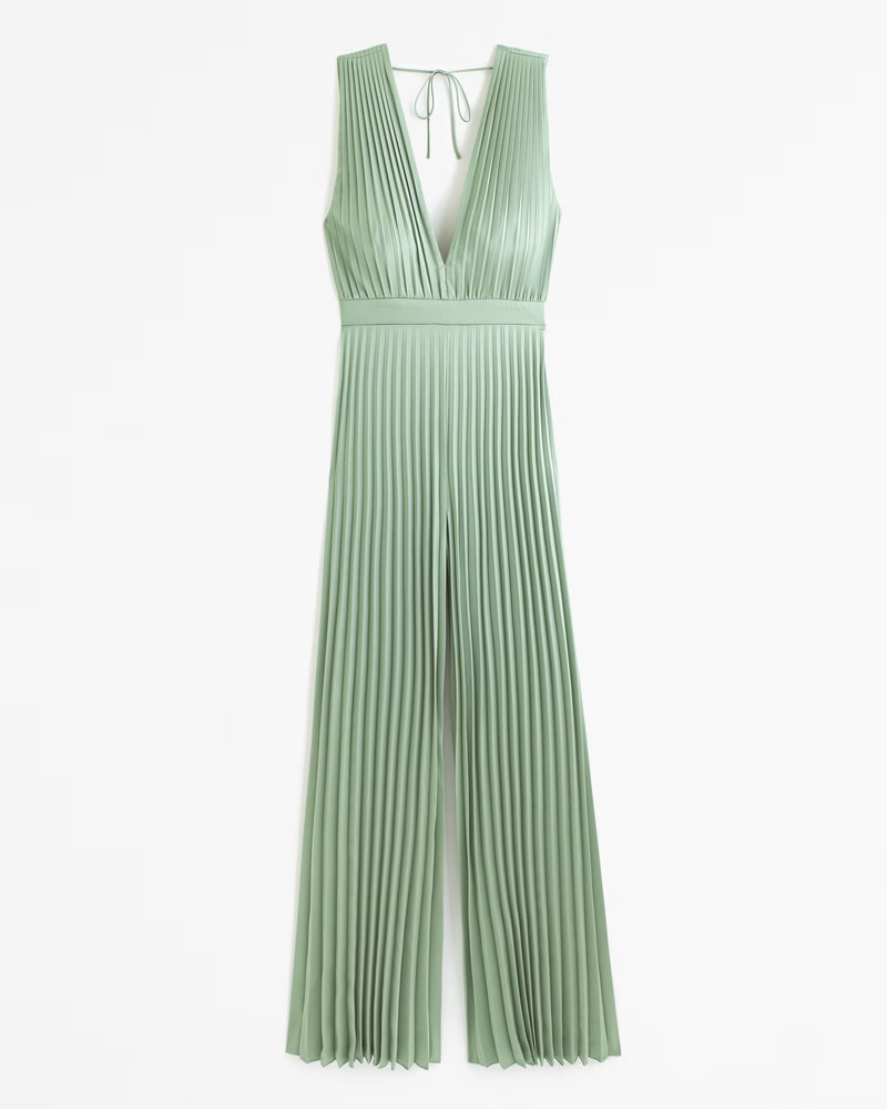 Women's The A&F Giselle Pleated Jumpsuit | Women's Dresses & Jumpsuits | Abercrombie.com | Abercrombie & Fitch (US)