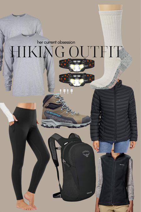 Fall hiking outfit inspo for all my outdoorsy girlfriends. Follow me HER CURRENT OBSESSION for more outdoors style and adventures 😃

| granola girl | outdoorsy outfit | leggings | Amazon style | outdoors style | hiking hat | headlamp | hiking boots | hiking backpack | fall outfit | fall style | Columbia boots | socks | fleeece sweater | puffer coat | gym sweater | 

#LTKtravel #LTKfitness #LTKSeasonal