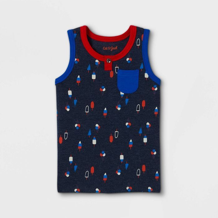 Toddler Boys' Americana Popsicle Print Knit Tank Top - Cat & Jack™ Navy | Target