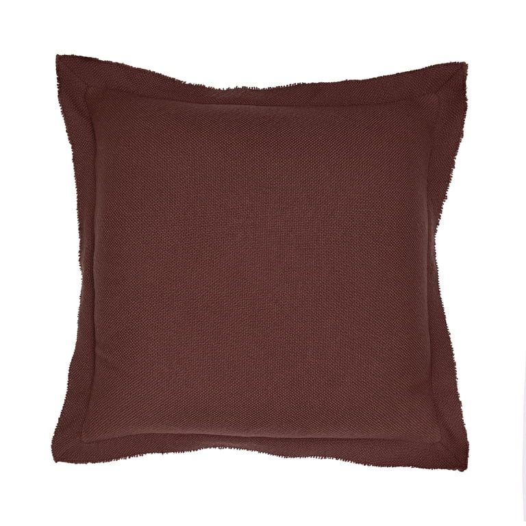 Better Homes & Gardens 20" x 20" Blake Bi-Flange Throw Pillow Cover, Rich Cocoa | Walmart (US)