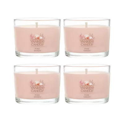 Yankee Candle Pink Sands Signature Votive Mini Candle Jars, 1.3 oz, Pack of 4 | Target