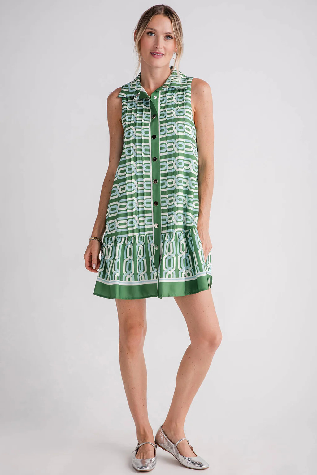 THML Sleeveless Printed Dress | Social Threads