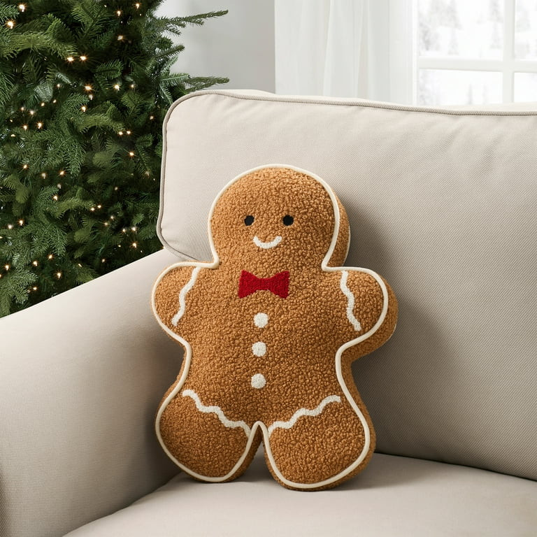 My Texas House 16" x 12" Gingerbread Man Shaped Decorative Pillow | Walmart (US)