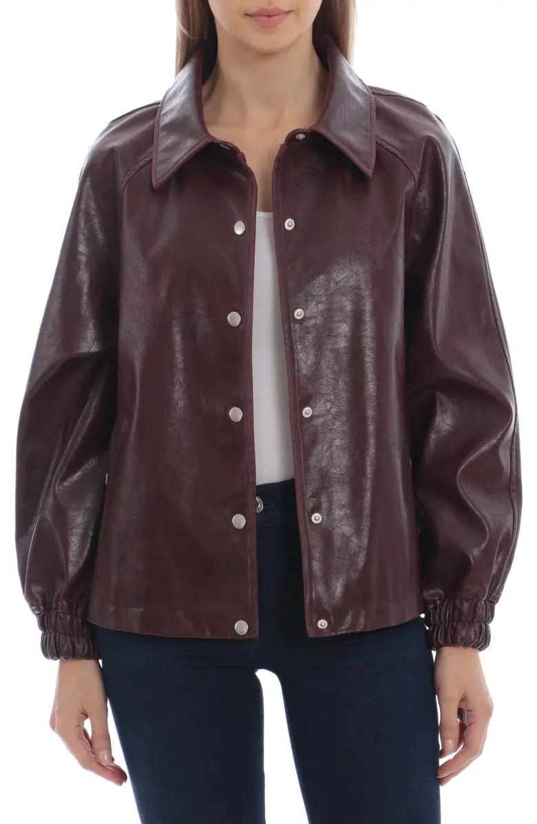 Oversize Faux Leather Baseball Jacket | Nordstrom | Nordstrom