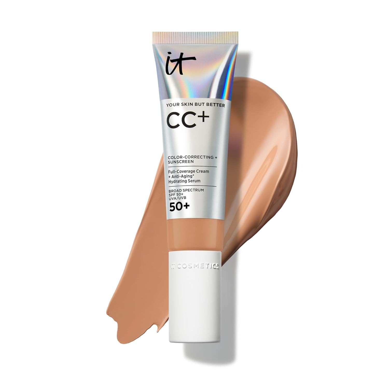 IT Cosmetics CC+ Cream - Natural Full Coverage Foundation With SPF 50+, Color Corrector & Anti-Ag... | Amazon (US)