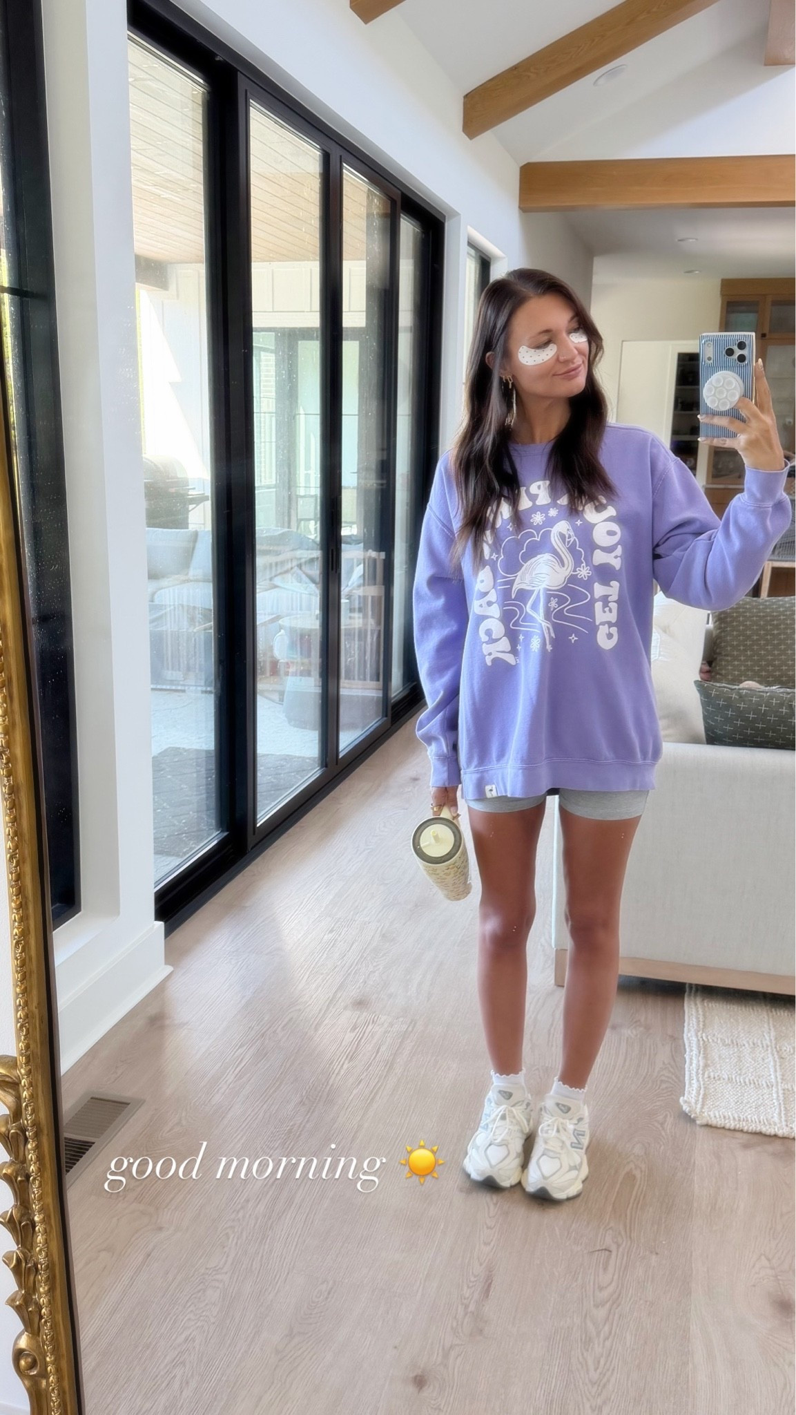 76° weather outfit 💜

top- medium (oversized)
shorts- medium

get your pink back, gypb, spring colors, spring outfit, spring fashion, spring style, purple, sweatshirt, oversized sweatshirt, bike shorts, spandex shorts, amazon shorts, grey, grey shorts, frilly socks, new balance, 9060, loungewear, activewear, 30 something year old, mom outfits, mom style, mom fashion

#LTKootd #LTKmomlife #LTKdayinmylife