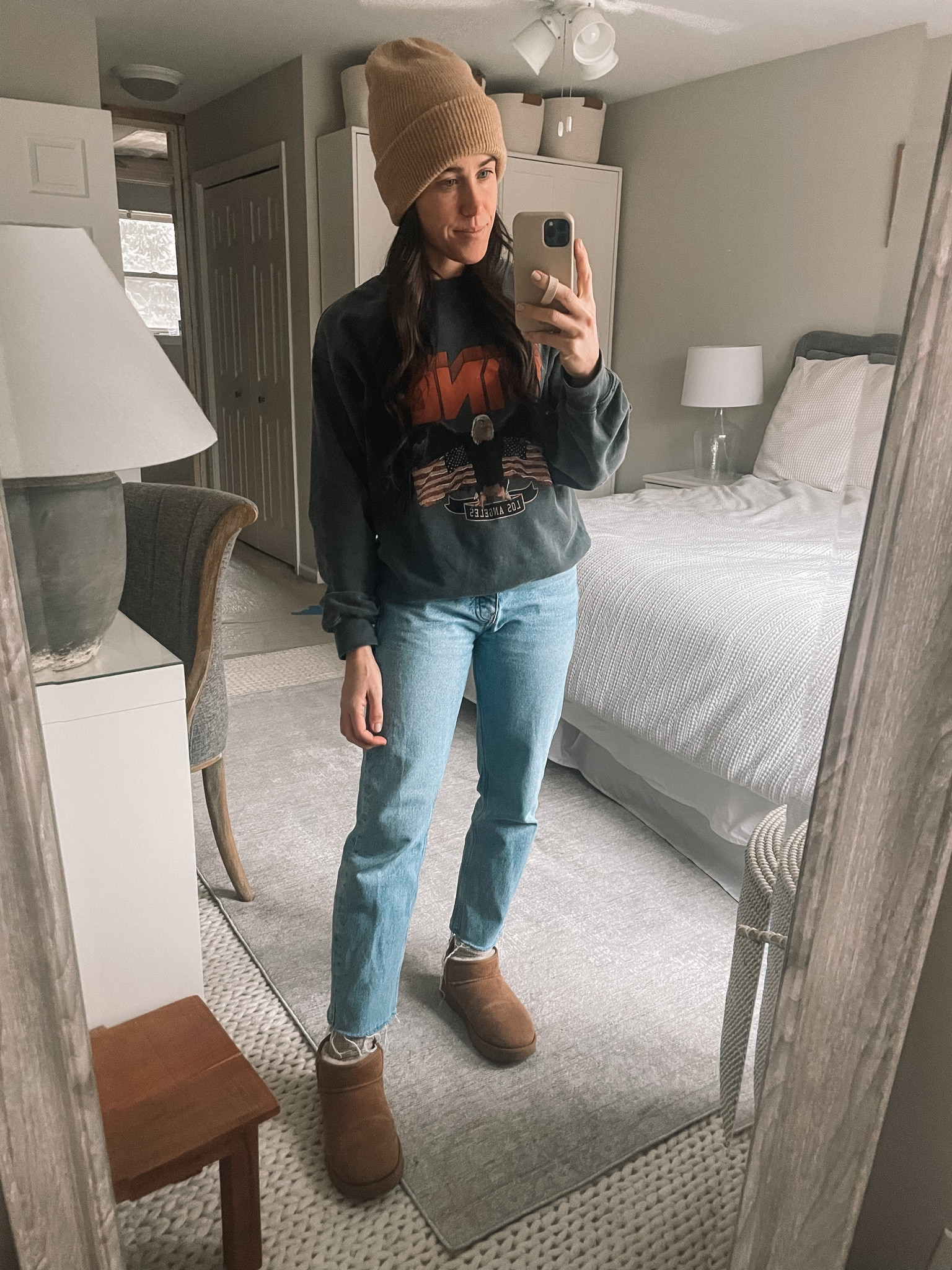 1.13.23
Anine Bing sweatshirt, mango jeans, Uggs 

#LTKstyletip #LTKFind #LTKSeasonal