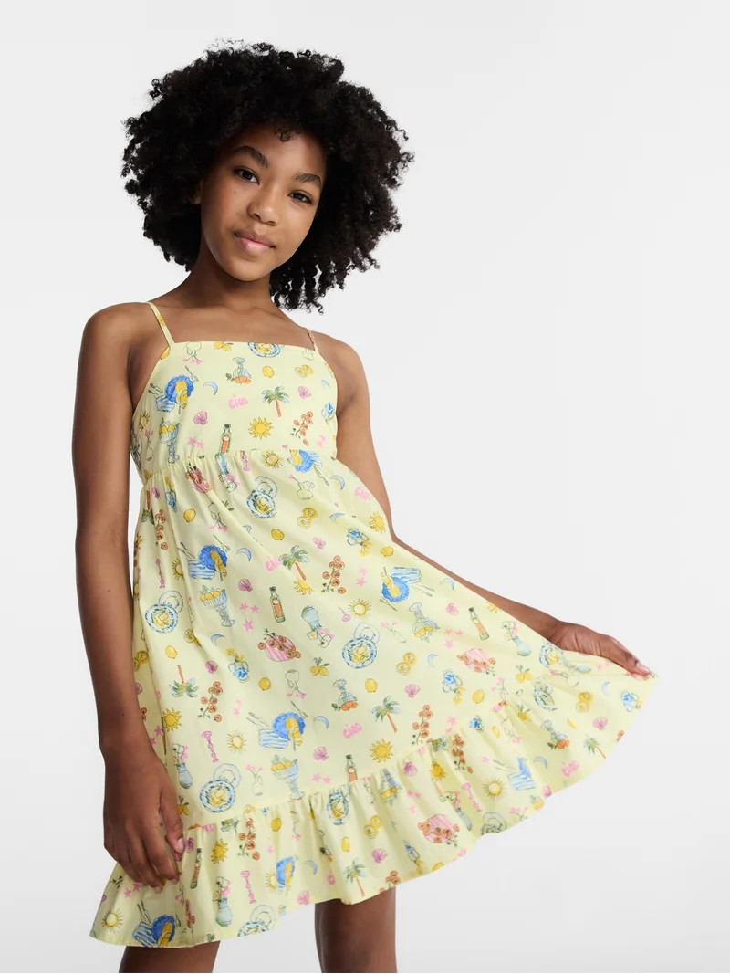 Weekend Academy Girls Sleeveless Cotton Babydoll Dress, Sizes 4-18 | Walmart (US)
