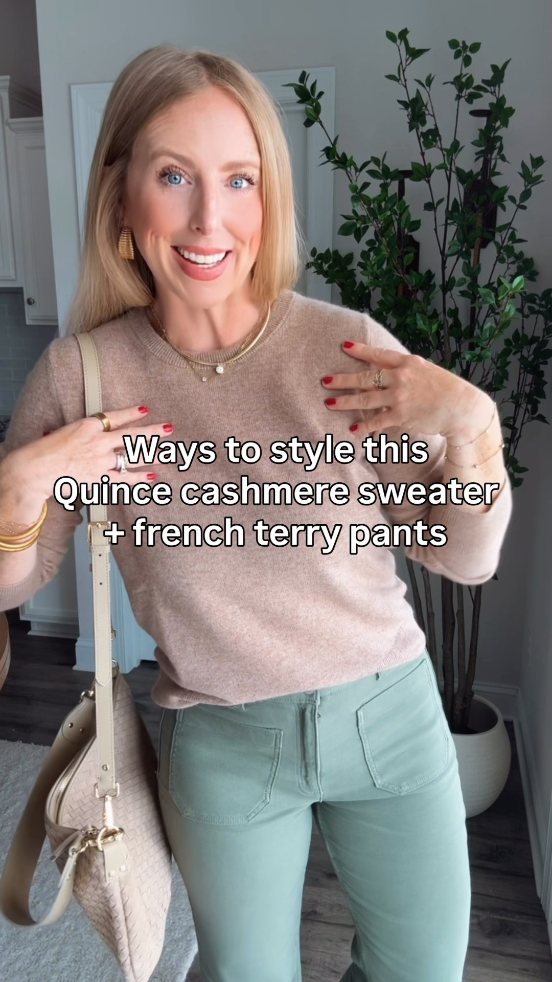Ways to style these Quince favorites for Fall! ❤️ I love this classic cashmere sweater + french terry pants combo but they’re so versatile to style separately too! Pair the green with a fun pop of blue [love the boatneck!] & add premium denim to the cashmere sweater for a timeless OOTD! 
#quincepartner @Quince

#LTKootd