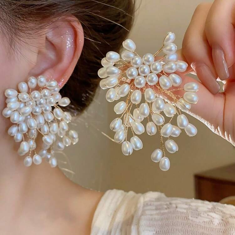 Faux Pearl Waterfall Earring  | SHEIN