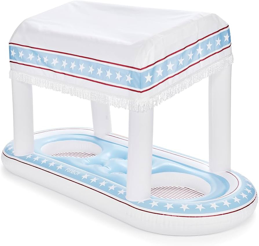 FUNBOY Giant Floating Red, White & Blue Cabana Stripe Drink Station 4th of July, Removable Fabric... | Amazon (US)