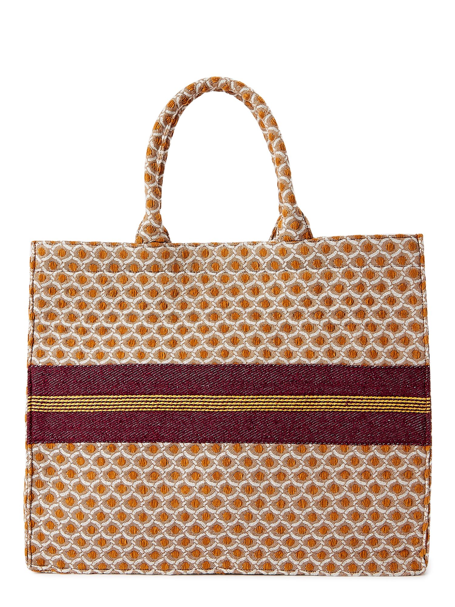 Time and Tru Women's Large Woven Tote Bag | Walmart (US)