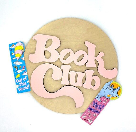 Pink Round Book Club Sign | Etsy | Etsy (US)