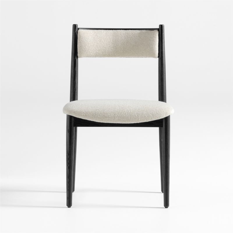Petrie Black Ash Upholstered Dining Chair with Performance Fabric + Reviews | Crate & Barrel | Crate & Barrel