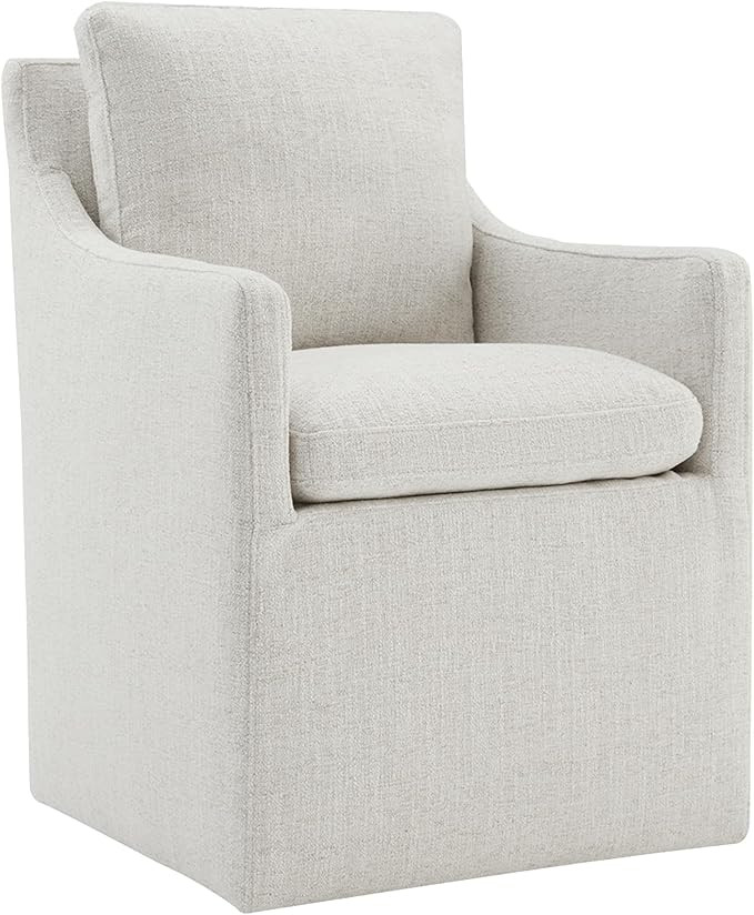 Upholstered Dining Chairs with Casters No Assembly Modern Accent Armchair with Rollers for Dining... | Amazon (US)