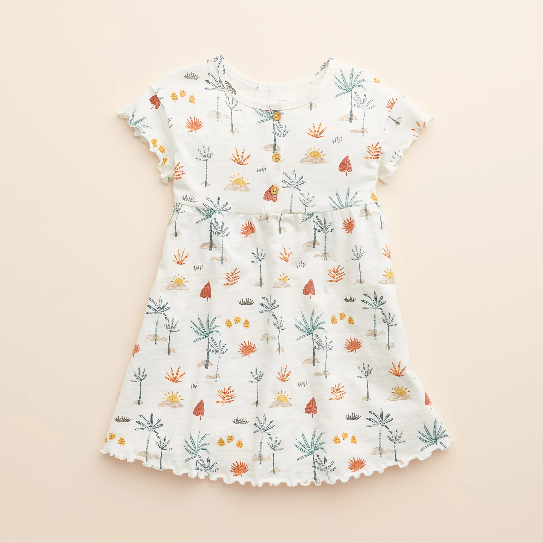 Girls 4-8 Little Co. by Lauren Conrad Organic Lettuce-Edge Henley Dress | Kohl's