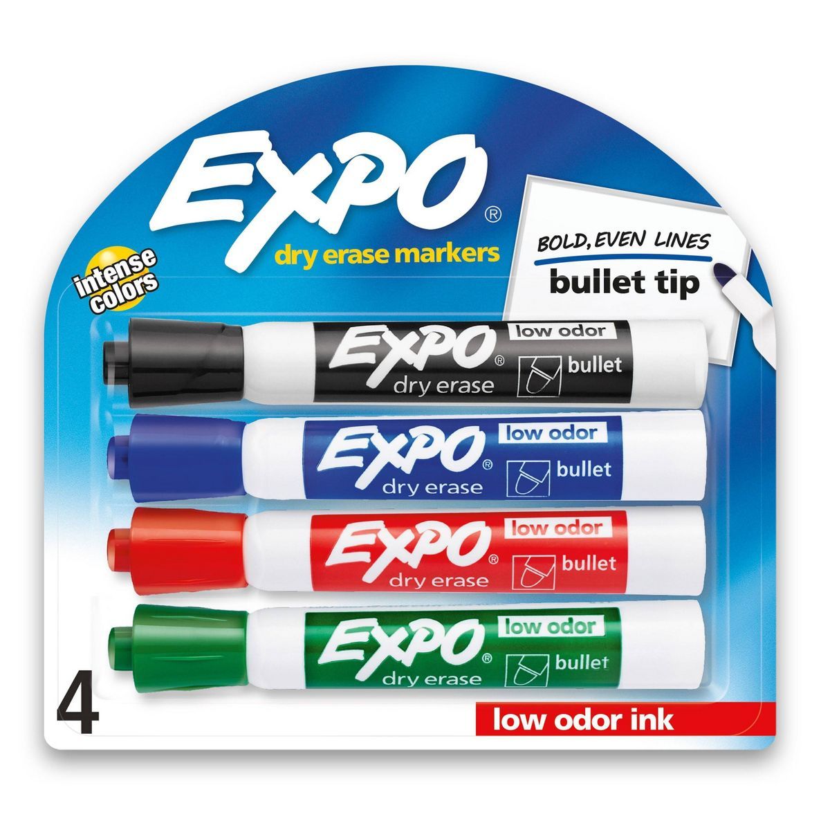 Expo 4pk Dry Erase Markers Bullet Tip Multicolored | Target