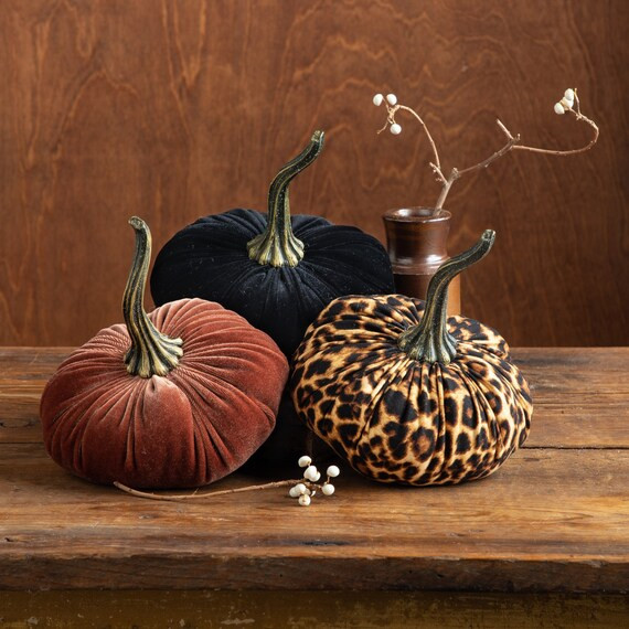 Large Fabric Pumpkins Set of 3 Modern Rustic Decor Farmhouse | Etsy | Etsy (US)