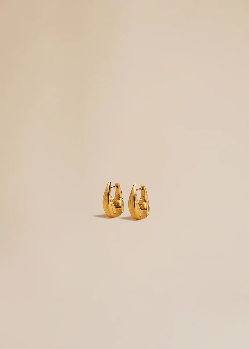 The Small Olivia Hoop Earrings in Gold | Khaite