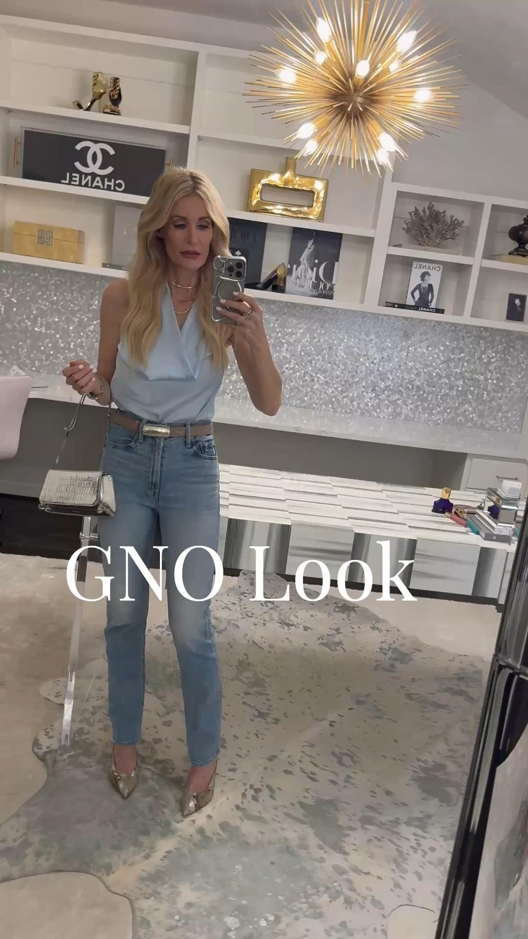 Girls’ night out attire ✨✨✨

This baby blue satin halter top is the perfect mix of soft and tastefully sexy. Paired with my favorite high-waisted cigarette jeans—slim, tapered, and so flattering.

Both pieces run true to size (XS top, 24 denim). Effortless, chic, and perfect for a night out 🥂
