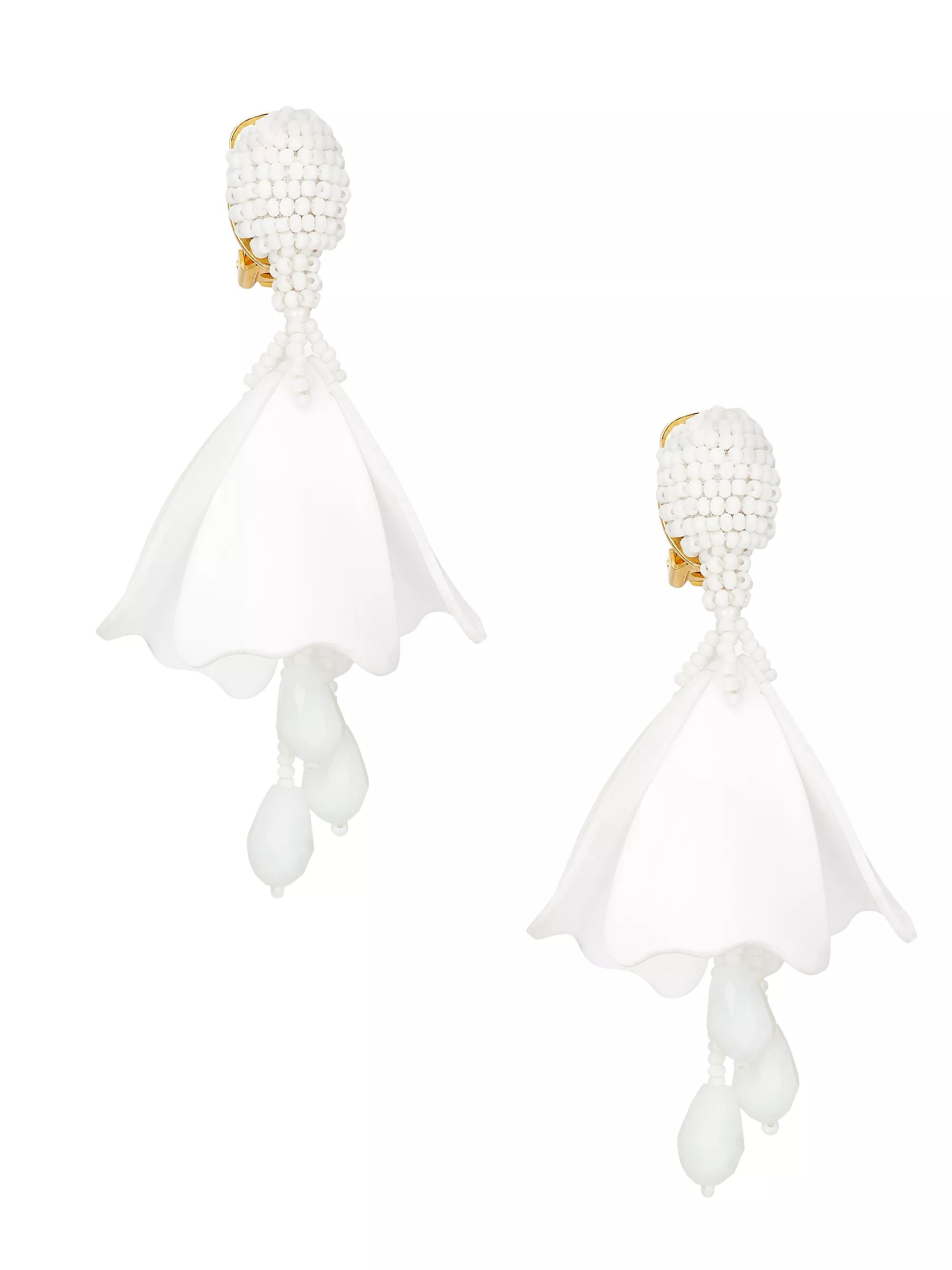 Spring 2024 Classic Mini Impatiens C Goldtone & Bead Earrings | Saks Fifth Avenue