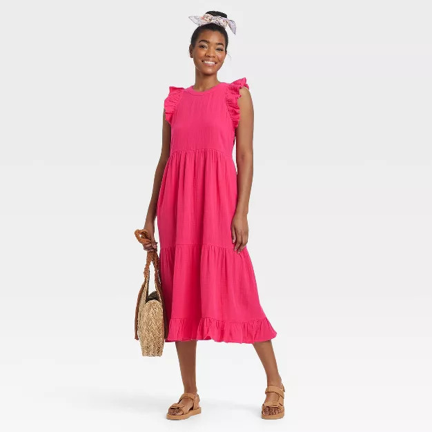 Women's Flutter Sleeveless Tiered Dress - Universal Thread™ | Target
