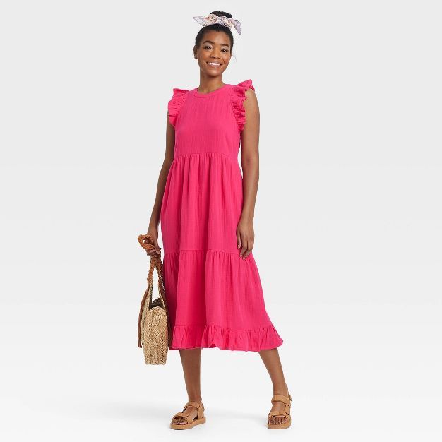 Women's Flutter Sleeveless Tiered Dress - Universal Thread™ | Target